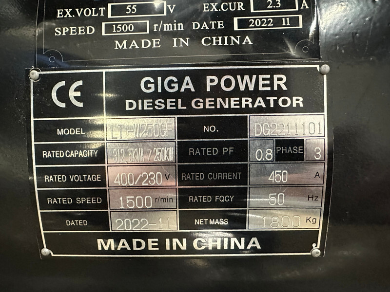 Set generatora Giga power 312.5 KVA Open generator - LT-W250GF: slika 11