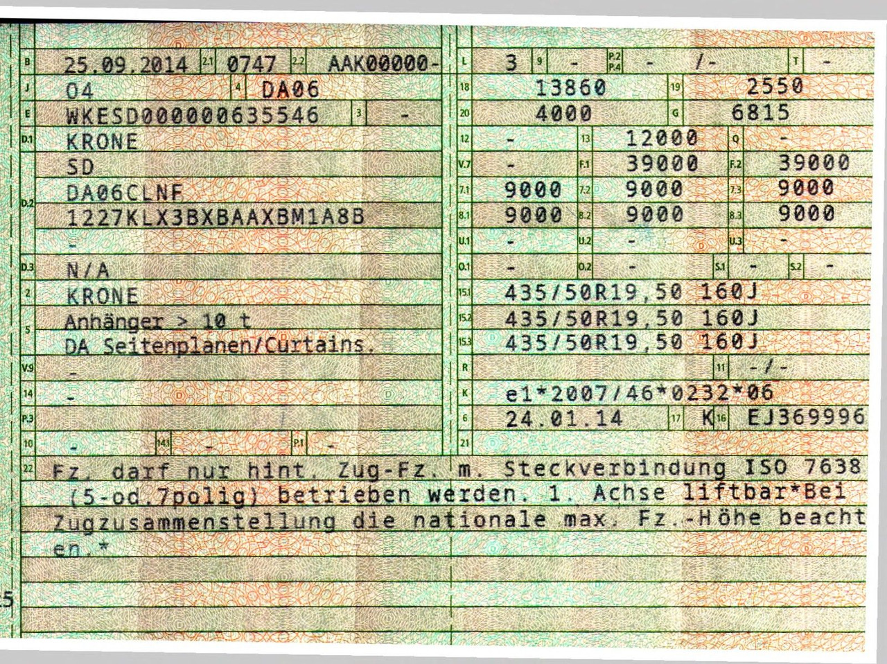 Poluprikolica sa ceradom Krone SD / Hubdach / EDSCHA / Liftachse: slika 50 Poluprikolica sa ceradom Krone SD / Hubdach / EDSCHA / Liftachse: slika 50