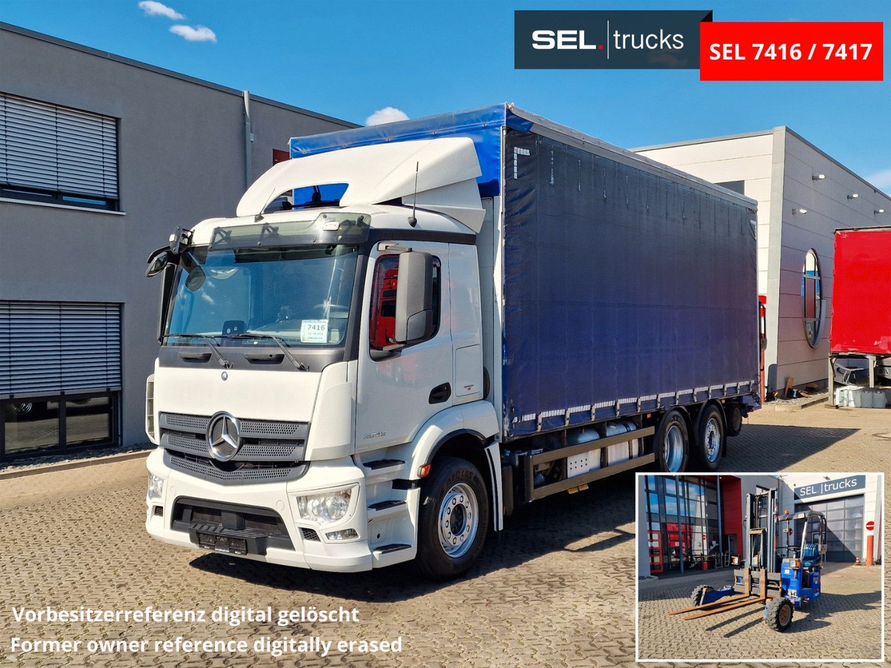 Mercedes-Benz Antos 2543 /Retarder / mit Stapler / Lenkachse - Kamion sa ceradom: slika 1 Mercedes-Benz Antos 2543 /Retarder / mit Stapler / Lenkachse - Kamion sa ceradom: slika 1
