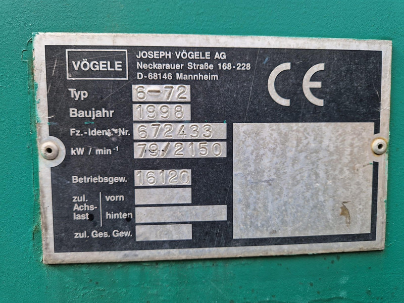 Vögele Super 1600 - Asfaltni finišer: slika 5 Vögele Super 1600 - Asfaltni finišer: slika 5