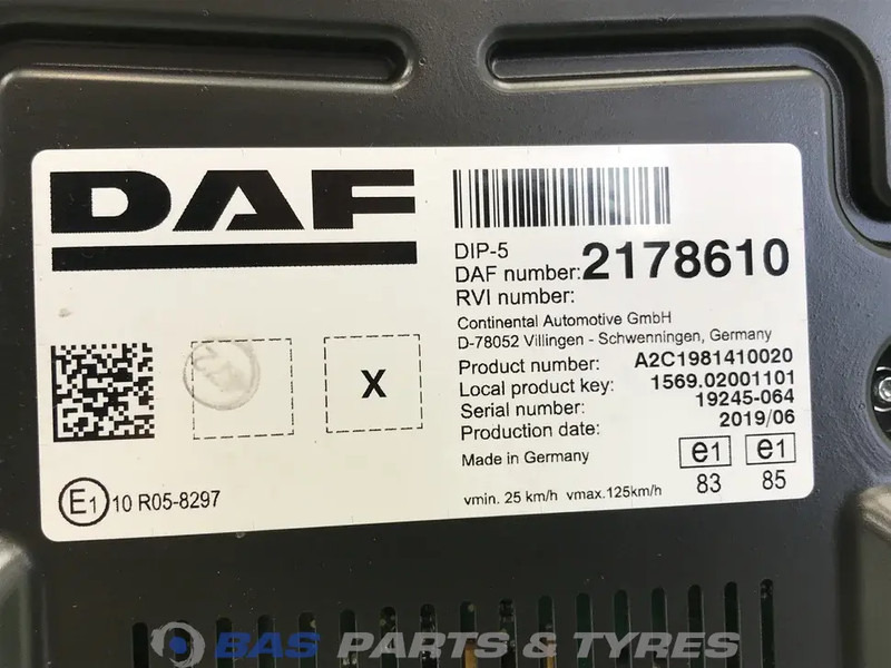 DAF CF Euro 6 - Komandna tabla za Kamion: slika 3 DAF CF Euro 6 - Komandna tabla za Kamion: slika 3