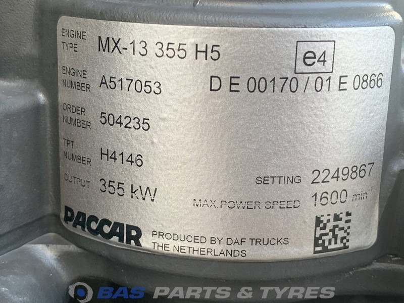 DAF XG Motor DAF MX13 355 H5 0452217 - Motor za Kamion: slika 5 DAF XG Motor DAF MX13 355 H5 0452217 - Motor za Kamion: slika 5