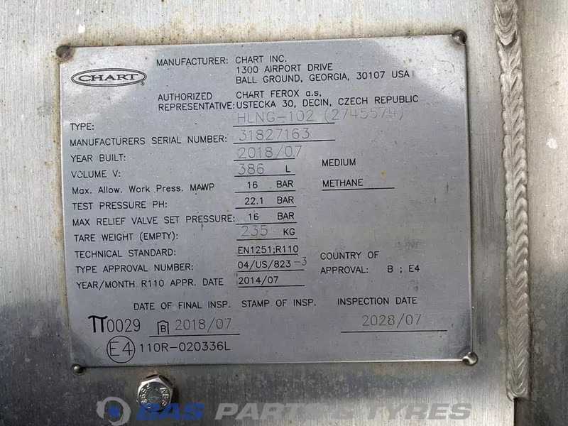 Scania LNG tank Scania 352 Liter 1776103 - Rezervoar za gorivo za Kamion: slika 5 Scania LNG tank Scania 352 Liter 1776103 - Rezervoar za gorivo za Kamion: slika 5