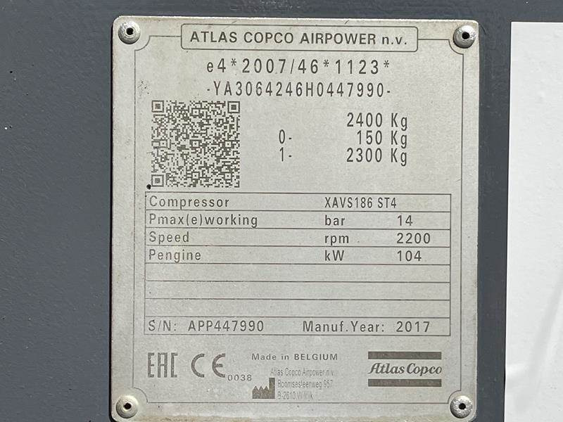 Atlas-Copco XAVS 186 JD - N - Kompresor za vazduh: slika 5 Atlas-Copco XAVS 186 JD - N - Kompresor za vazduh: slika 5