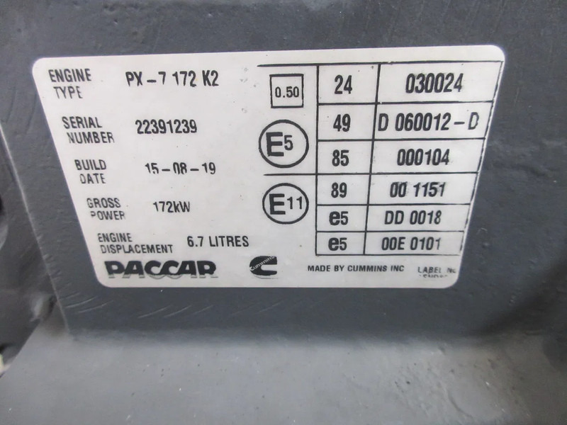 DAF 1715909//1706295//1712745//22391239 DAF PX7 172 KW K2 MODEL 2020 - Motor za Kamion: slika 5 DAF 1715909//1706295//1712745//22391239 DAF PX7 172 KW K2 MODEL 2020 - Motor za Kamion: slika 5
