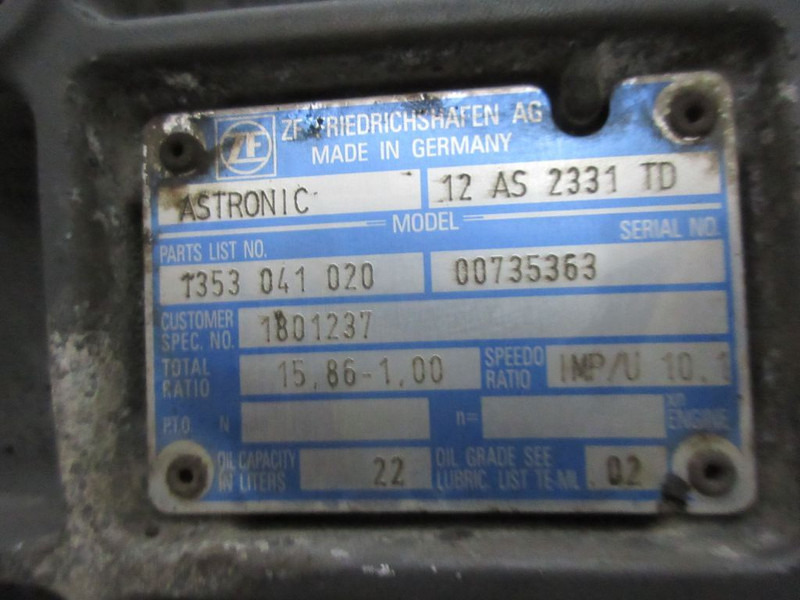 DAF 1801237 TRANSMISSIE 12 AS 2331 TD EURO 5 XF CF - Menjač za Kamion: slika 5 DAF 1801237 TRANSMISSIE 12 AS 2331 TD EURO 5 XF CF - Menjač za Kamion: slika 5