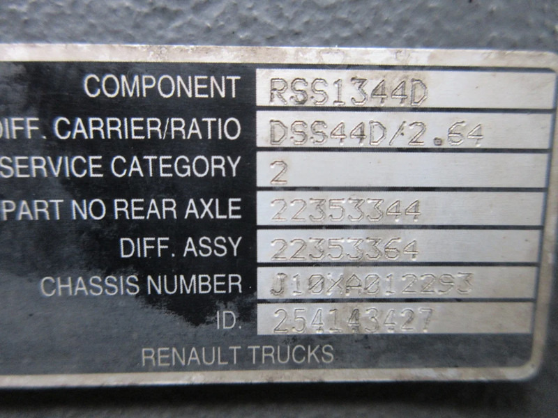Renault 22353344//22353364//RSS1344D//2.64 RENAULT T 520 EURO 6 2020 - Zadnja osovina za Kamion: slika 5 Renault 22353344//22353364//RSS1344D//2.64 RENAULT T 520 EURO 6 2020 - Zadnja osovina za Kamion: slika 5