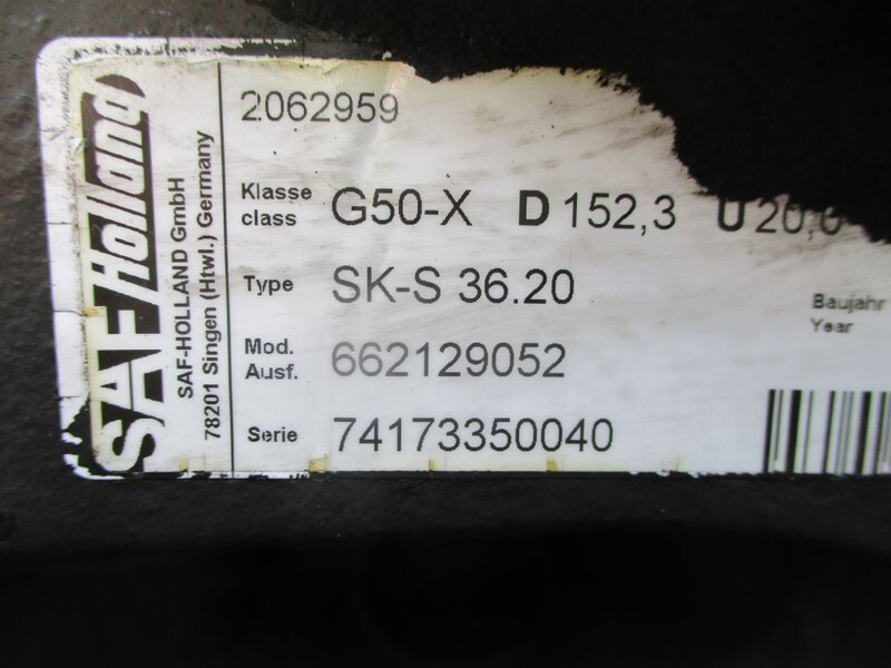 SAF G 50-X D 152,3 TYPE SK-S 36.20 G 50-X D 152,3 TYPE SK-S 36.20 SAF HOLLAND KOM VAN MAN - Spojnica na petom točku za Kamion: slika 4 SAF G 50-X D 152,3 TYPE SK-S 36.20 G 50-X D 152,3 TYPE SK-S 36.20 SAF HOLLAND KOM VAN MAN - Spojnica na petom točku za Kamion: slika 4