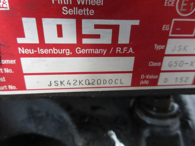 Spojnica na petom točku za Kamion jost JSK 40 G50-X D 152 JSK 40 G50-X D 152 KOMT VAN MAN 18.420 EURO 6 MODEL 2021: slika 6 Spojnica na petom točku za Kamion jost JSK 40 G50-X D 152 JSK 40 G50-X D 152 KOMT VAN MAN 18.420 EURO 6 MODEL 2021: slika 6