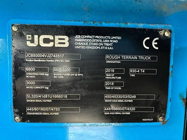 JCB 930-4 T4 - Terenski viljuškar: slika 3 JCB 930-4 T4 - Terenski viljuškar: slika 3