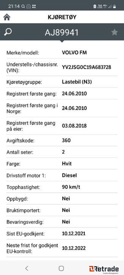 Kamion sa tovarnim sandukom, Kamion sa dizalicom 2010mod. VOLVO FM 400HK: slika 20 Kamion sa tovarnim sandukom, Kamion sa dizalicom 2010mod. VOLVO FM 400HK: slika 20