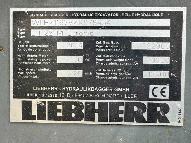 Bager za obradu otpada/ Industrije za prevoz smeća Liebherr LH22 M Litronic Excellent Working Condition / CE: slika 17