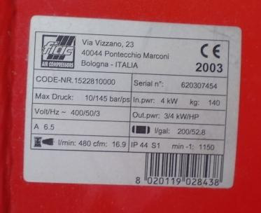 FIAC AB T 200-480 piston compressor - Kompresor za vazduh: slika 4 FIAC AB T 200-480 piston compressor - Kompresor za vazduh: slika 4