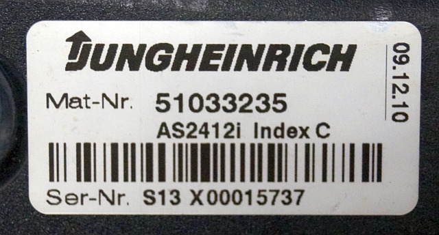 Jungheinrich 51033235 | Rij regeling Drive controller AS2412i index C Sw. 1,05 5 - Upravljačka jedinica za Oprema za rukovanje materijalima: slika 3 Jungheinrich 51033235 | Rij regeling Drive controller AS2412i index C Sw. 1,05 5 - Upravljačka jedinica za Oprema za rukovanje materijalima: slika 3