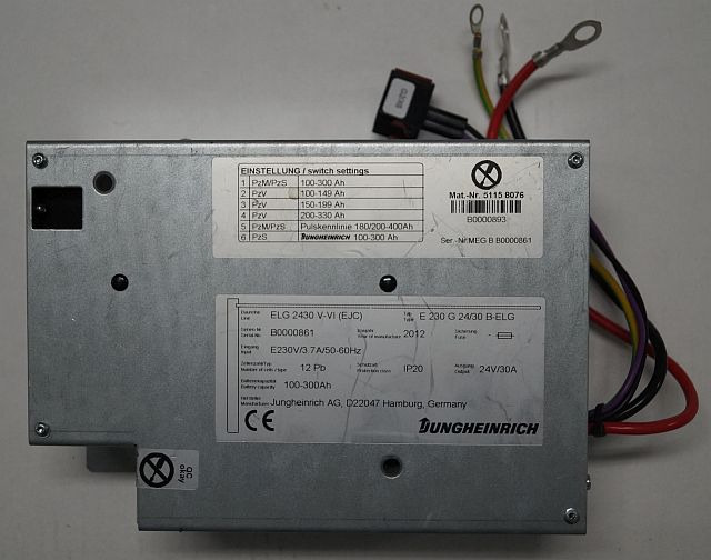 Jungheinrich 51158076 | build in charger ELG2430V-VI(EJC) 24V 30A capacity 100- build in charger ELG2430V-VI(EJC) 24V 30A capacity 100-300Ah sn. B0000861 year 2012 - Baterija za Oprema za rukovanje materijalima: slika 1 Jungheinrich 51158076 | build in charger ELG2430V-VI(EJC) 24V 30A capacity 100- build in charger ELG2430V-VI(EJC) 24V 30A capacity 100-300Ah sn. B0000861 year 2012 - Baterija za Oprema za rukovanje materijalima: slika 1