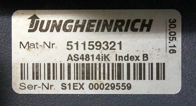 Jungheinrich 51159321 | Rij/hef regeling drive/lifting controller AS4814Ik Index - Upravljačka jedinica za Oprema za rukovanje materijalima: slika 2 Jungheinrich 51159321 | Rij/hef regeling drive/lifting controller AS4814Ik Index - Upravljačka jedinica za Oprema za rukovanje materijalima: slika 2