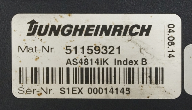 Jungheinrich 51159321 | Rij/hef regeling drive/lifting controller AS4814Ik Index - Upravljačka jedinica za Oprema za rukovanje materijalima: slika 3 Jungheinrich 51159321 | Rij/hef regeling drive/lifting controller AS4814Ik Index - Upravljačka jedinica za Oprema za rukovanje materijalima: slika 3