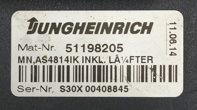 Jungheinrich 51159321 | Rij/hef regeling drive/lifting controller AS4814Ik Index - Upravljačka jedinica za Oprema za rukovanje materijalima: slika 4 Jungheinrich 51159321 | Rij/hef regeling drive/lifting controller AS4814Ik Index - Upravljačka jedinica za Oprema za rukovanje materijalima: slika 4