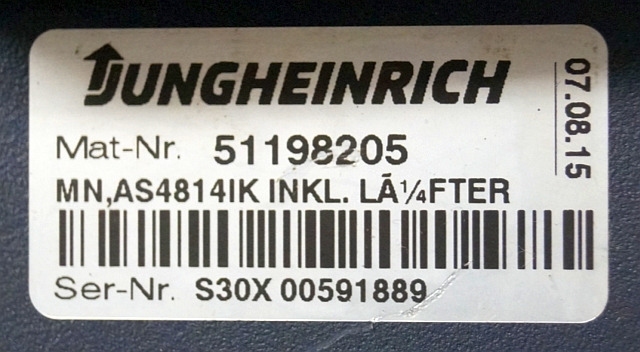 Jungheinrich 51159321 | Rij/hef regeling drive/lifting controller AS4814Ik Index - Upravljačka jedinica za Oprema za rukovanje materijalima: slika 5 Jungheinrich 51159321 | Rij/hef regeling drive/lifting controller AS4814Ik Index - Upravljačka jedinica za Oprema za rukovanje materijalima: slika 5
