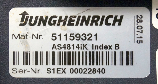 Jungheinrich 51159321 | Rij/hef regeling drive/lifting controller AS4814Ik Index - Upravljačka jedinica za Oprema za rukovanje materijalima: slika 4 Jungheinrich 51159321 | Rij/hef regeling drive/lifting controller AS4814Ik Index - Upravljačka jedinica za Oprema za rukovanje materijalima: slika 4