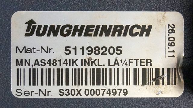 Jungheinrich 51159321 | Rij/hef regeling drive/lifting controller AS4814Ik Index - Upravljačka jedinica za Oprema za rukovanje materijalima: slika 5 Jungheinrich 51159321 | Rij/hef regeling drive/lifting controller AS4814Ik Index - Upravljačka jedinica za Oprema za rukovanje materijalima: slika 5