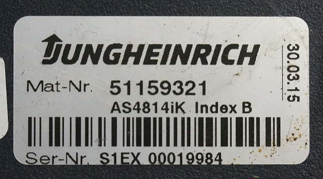 Jungheinrich 51159321 | Rij/hef regeling drive/lifting controller AS4814Ik Index - Upravljačka jedinica za Oprema za rukovanje materijalima: slika 4 Jungheinrich 51159321 | Rij/hef regeling drive/lifting controller AS4814Ik Index - Upravljačka jedinica za Oprema za rukovanje materijalima: slika 4