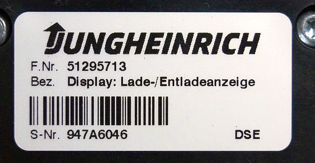 Jungheinrich 51295713 | Battery indicator sn. 947A6046 - Komandna tabla za Oprema za rukovanje materijalima: slika 3 Jungheinrich 51295713 | Battery indicator sn. 947A6046 - Komandna tabla za Oprema za rukovanje materijalima: slika 3