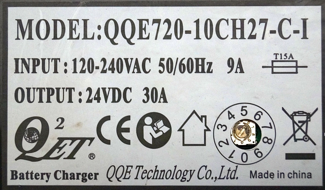 Jungheinrich 51556786 | Charger QQE720-10CH27-C-1 output 24VDC30A input 120-240V Charger QQE720-10CH27-C-1 output 24VDC30A input 120-240Vac 50/60Hz 9A sn. 21290224 - Baterija za Oprema za rukovanje materijalima: slika 2 Jungheinrich 51556786 | Charger QQE720-10CH27-C-1 output 24VDC30A input 120-240V Charger QQE720-10CH27-C-1 output 24VDC30A input 120-240Vac 50/60Hz 9A sn. 21290224 - Baterija za Oprema za rukovanje materijalima: slika 2