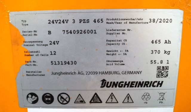 Jungheinrich unknown | Battery 24V465Ah 24 3PZS465 year 21/2020 370 kg dimension Battery 24V465Ah 24 3PZS465 year 21/2020 370 kg dimensions 78,5x21x79cm sn. 7540926001 - Baterija za Oprema za rukovanje materijalima: slika 3 Jungheinrich unknown | Battery 24V465Ah 24 3PZS465 year 21/2020 370 kg dimension Battery 24V465Ah 24 3PZS465 year 21/2020 370 kg dimensions 78,5x21x79cm sn. 7540926001 - Baterija za Oprema za rukovanje materijalima: slika 3