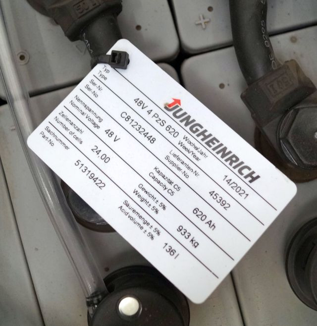 Jungheinrich unknown | Battery 48V620Ah 48 4PZS620 year 4/2021 933 kg dimension Battery 48V620Ah 48 4PZS620 year 4/2021 933 kg dimensions 83,5x52,5x78,5cm sn. C8122448 - Baterija za Oprema za rukovanje materijalima: slika 4 Jungheinrich unknown | Battery 48V620Ah 48 4PZS620 year 4/2021 933 kg dimension Battery 48V620Ah 48 4PZS620 year 4/2021 933 kg dimensions 83,5x52,5x78,5cm sn. C8122448 - Baterija za Oprema za rukovanje materijalima: slika 4