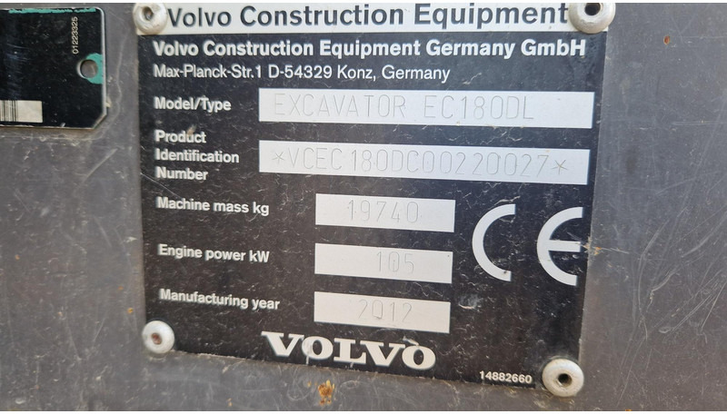 Volvo EC180DL - Bager guseničar: slika 5 Volvo EC180DL - Bager guseničar: slika 5
