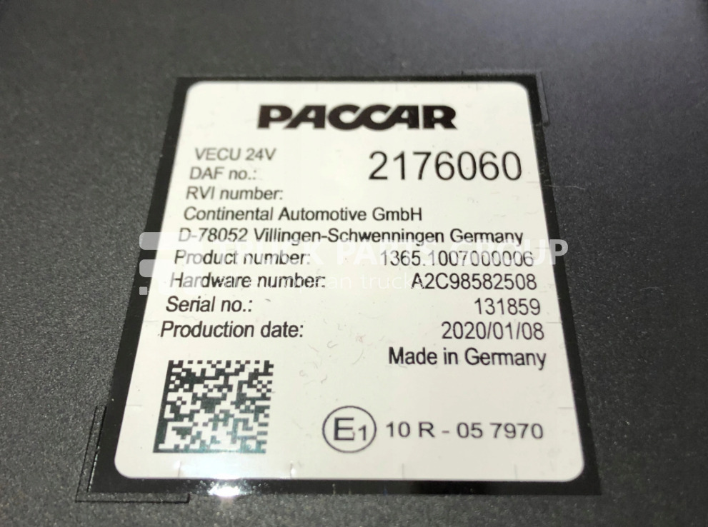 DAF XF, CF, 106, EURO6, EURO 6 emission VECU control unit, ECU, EDC, 2176060, 2034161, A2C98582508, 131859 by Paccar - Upravljačka jedinica za Kamion: slika 1 DAF XF, CF, 106, EURO6, EURO 6 emission VECU control unit, ECU, EDC, 2176060, 2034161, A2C98582508, 131859 by Paccar - Upravljačka jedinica za Kamion: slika 1