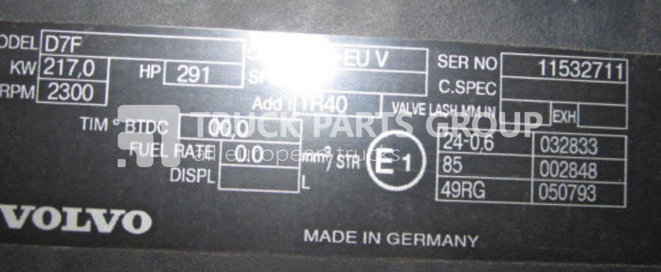 VOLVO FL7, FM, RENAULT MIDLUM DXI engine DXI7, D7E, D7F, 290 HP, 240 H engine - Motor za Kamion: slika 2 VOLVO FL7, FM, RENAULT MIDLUM DXI engine DXI7, D7E, D7F, 290 HP, 240 H engine - Motor za Kamion: slika 2
