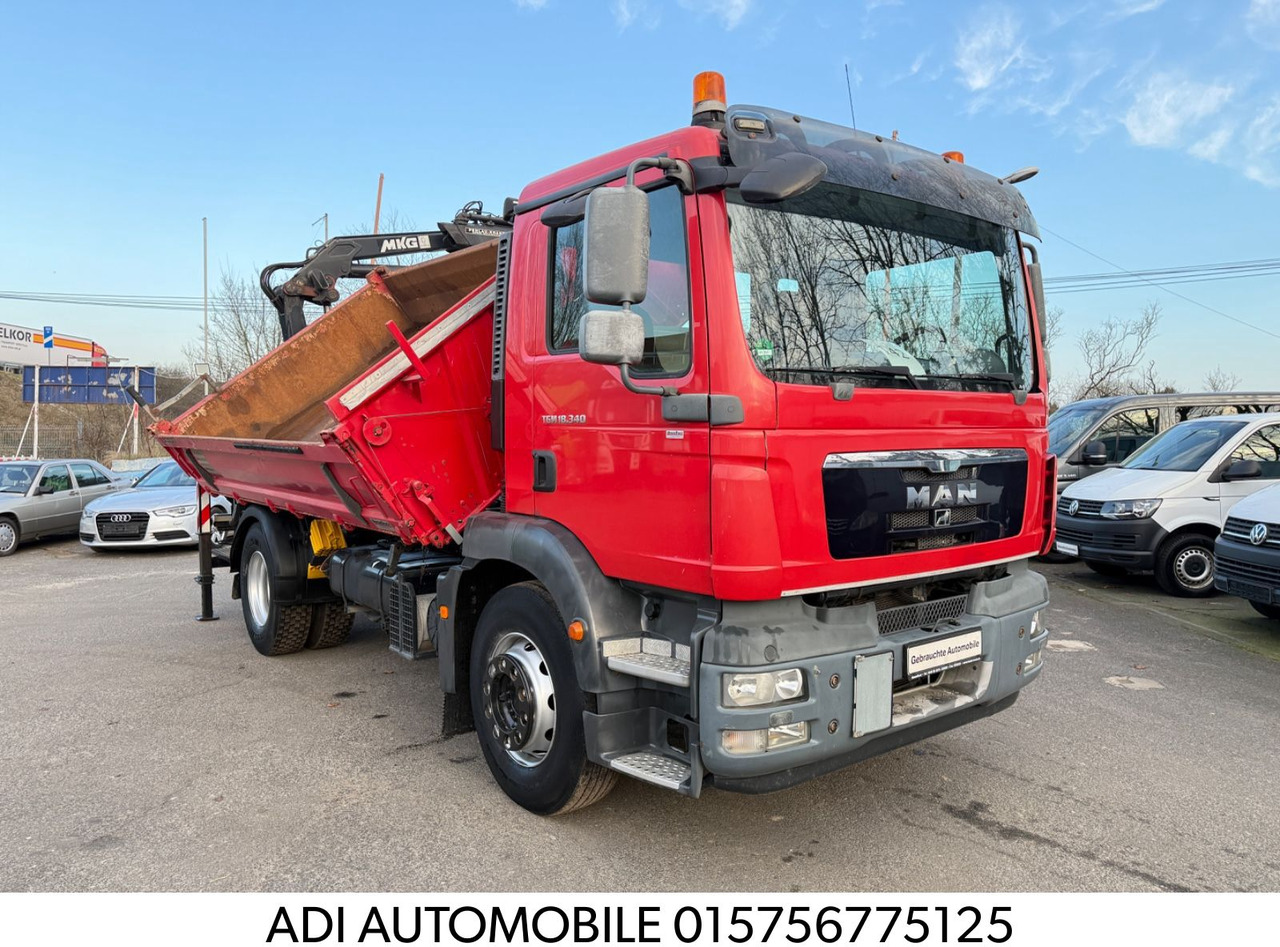 MAN TGM 18.340 Kipper mit Kran - Istovarivač, Kamion sa dizalicom: slika 1 MAN TGM 18.340 Kipper mit Kran - Istovarivač, Kamion sa dizalicom: slika 1