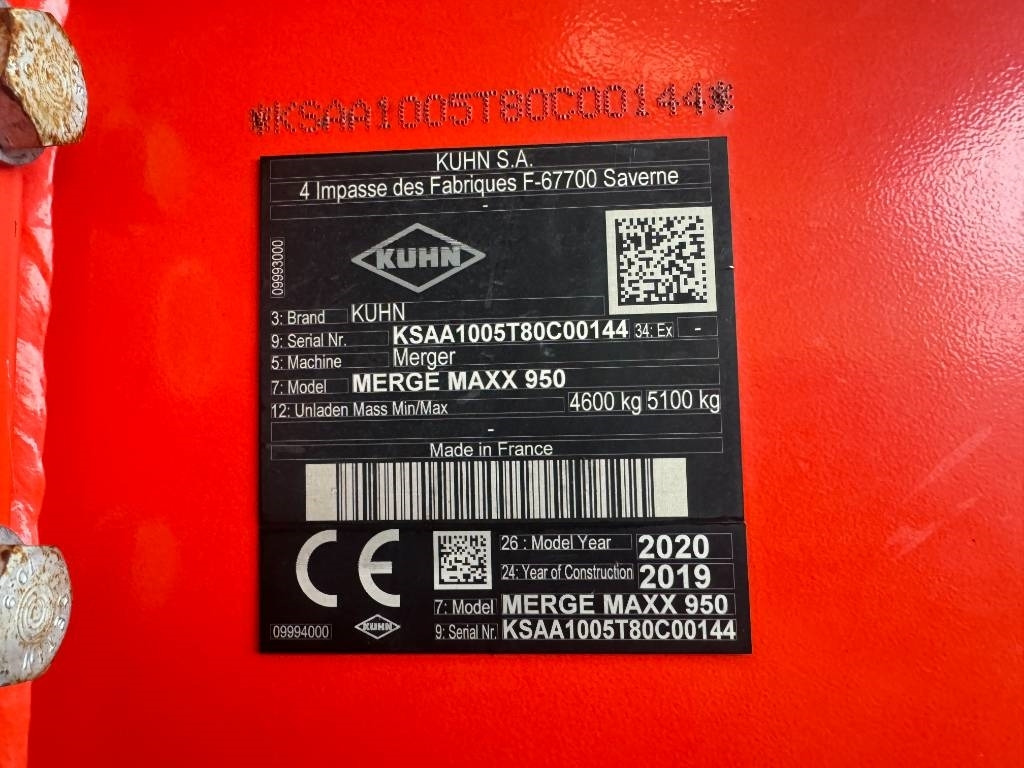 Kuhn Merge Maxx 950 - Prevrtač/ Grabuljač: slika 5 Kuhn Merge Maxx 950 - Prevrtač/ Grabuljač: slika 5