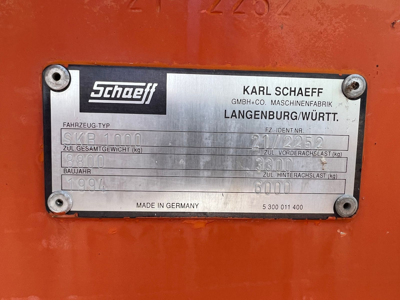 Schaeff SKB 1000 - Bager utovarivač: slika 3 Schaeff SKB 1000 - Bager utovarivač: slika 3