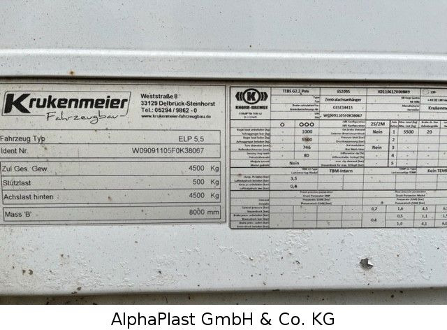 Krukenmeier Schiebeplane 1-Achs Hänger - Prikolica sa ceradom: slika 5 Krukenmeier Schiebeplane 1-Achs Hänger - Prikolica sa ceradom: slika 5
