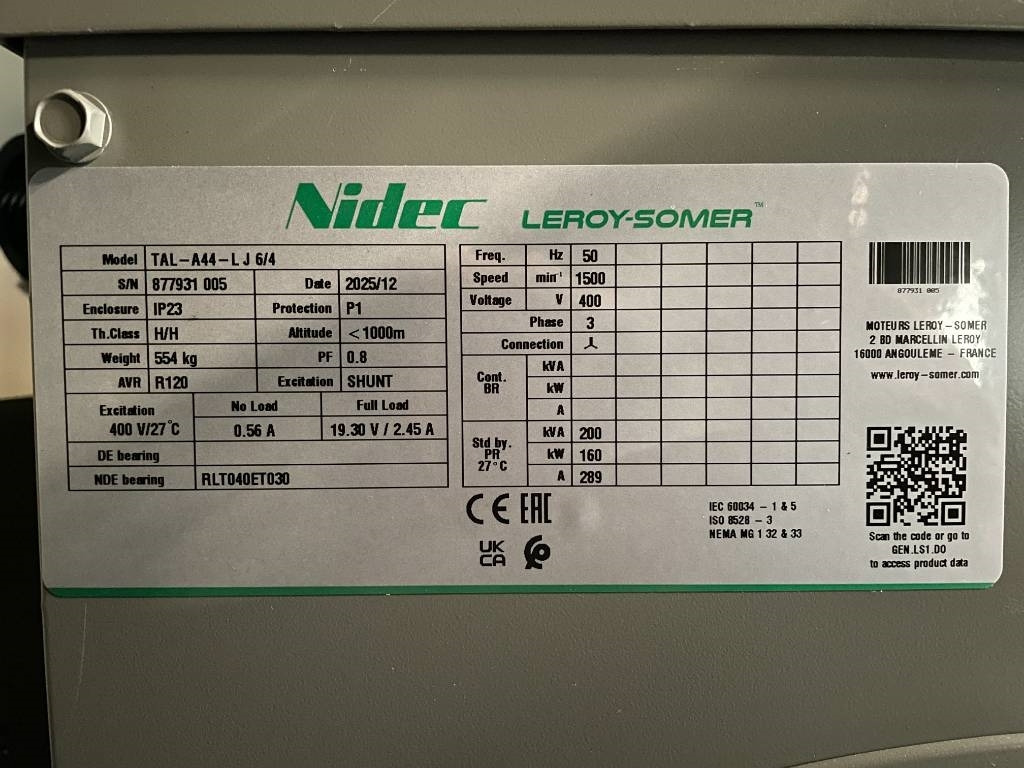 Set generatora novi Cummins 6CTA8.3-G1 - 200 kVA Generator - DPX-19839: slika 19 Set generatora novi Cummins 6CTA8.3-G1 - 200 kVA Generator - DPX-19839: slika 19