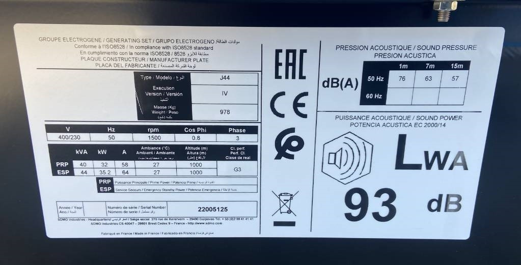 Sdmo J44K - 44 kVA Generator - DPX-17102 - Set generatora: slika 4 Sdmo J44K - 44 kVA Generator - DPX-17102 - Set generatora: slika 4