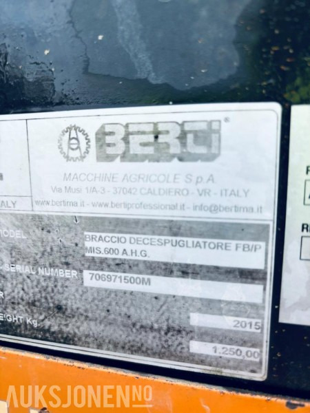 2015 Berti 600 FB600 A.H.G - Krattknuser/kantklipper - Traktor: slika 5 2015 Berti 600 FB600 A.H.G - Krattknuser/kantklipper - Traktor: slika 5