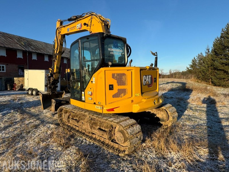 2022 Cat 308CR gravemaskin med gummipads / OilQuick / Engcon tiltrotator / 3 stk skuffer / 1334 timer - Bager: slika 3 2022 Cat 308CR gravemaskin med gummipads / OilQuick / Engcon tiltrotator / 3 stk skuffer / 1334 timer - Bager: slika 3