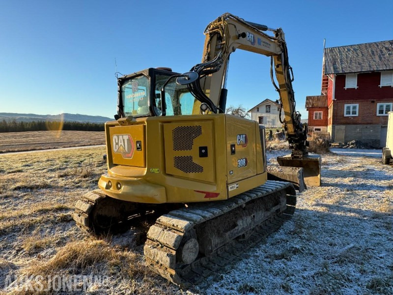 2022 Cat 308CR gravemaskin med gummipads / OilQuick / Engcon tiltrotator / 3 stk skuffer / 1334 timer - Bager: slika 5 2022 Cat 308CR gravemaskin med gummipads / OilQuick / Engcon tiltrotator / 3 stk skuffer / 1334 timer - Bager: slika 5