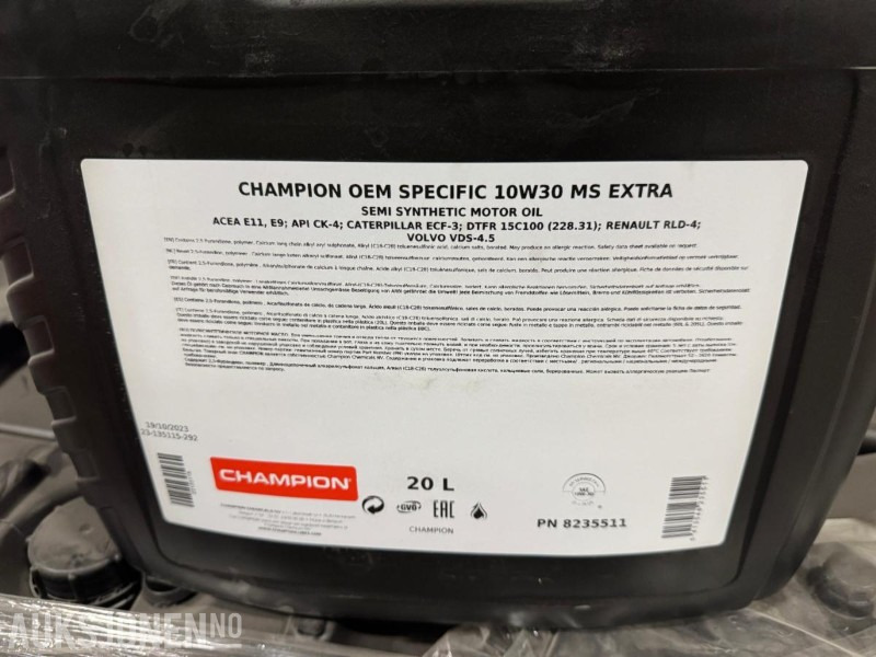 200 liter Olje - Champion OEM Specific 10W30 MS Extra - Dodatak za Građevinska mašina: slika 4 200 liter Olje - Champion OEM Specific 10W30 MS Extra - Dodatak za Građevinska mašina: slika 4