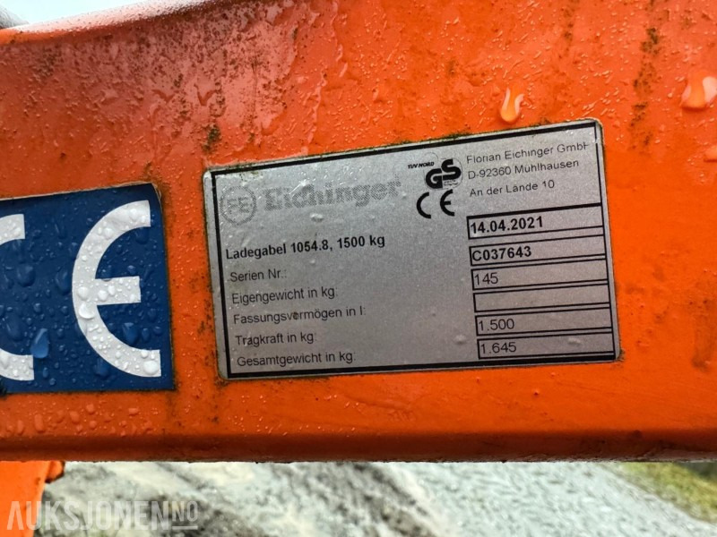 2021 Eichinger Løfteåk / Pallegafler - Dodatak za Građevinska mašina: slika 5 2021 Eichinger Løfteåk / Pallegafler - Dodatak za Građevinska mašina: slika 5