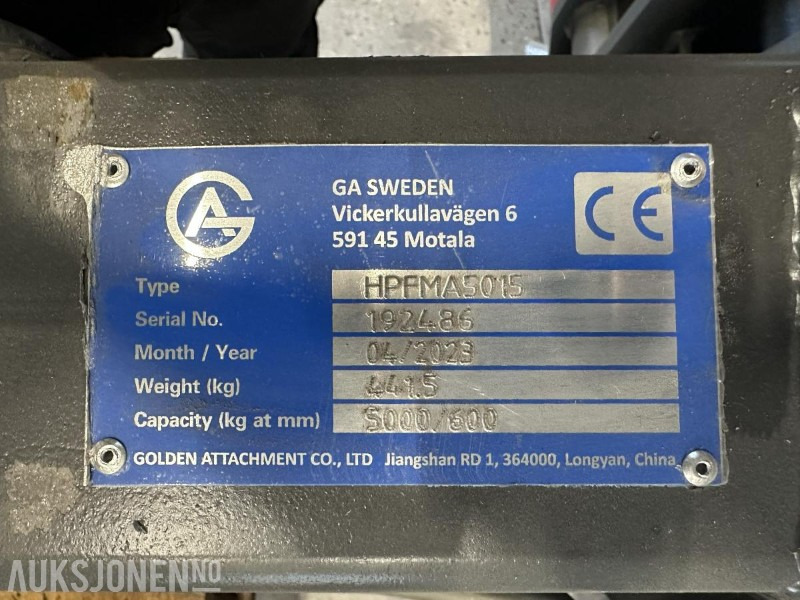 UBRUKT GA Hydrauliske Pallegafler Manitou 5t, 1500 x 1600 - Dodatak za Građevinska mašina: slika 5 UBRUKT GA Hydrauliske Pallegafler Manitou 5t, 1500 x 1600 - Dodatak za Građevinska mašina: slika 5