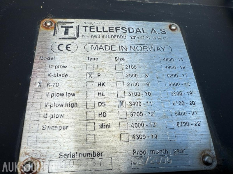 2006 Tellefsdal K70 P. Brøyteskjær - Poljoprivredna mašina: slika 5 2006 Tellefsdal K70 P. Brøyteskjær - Poljoprivredna mašina: slika 5