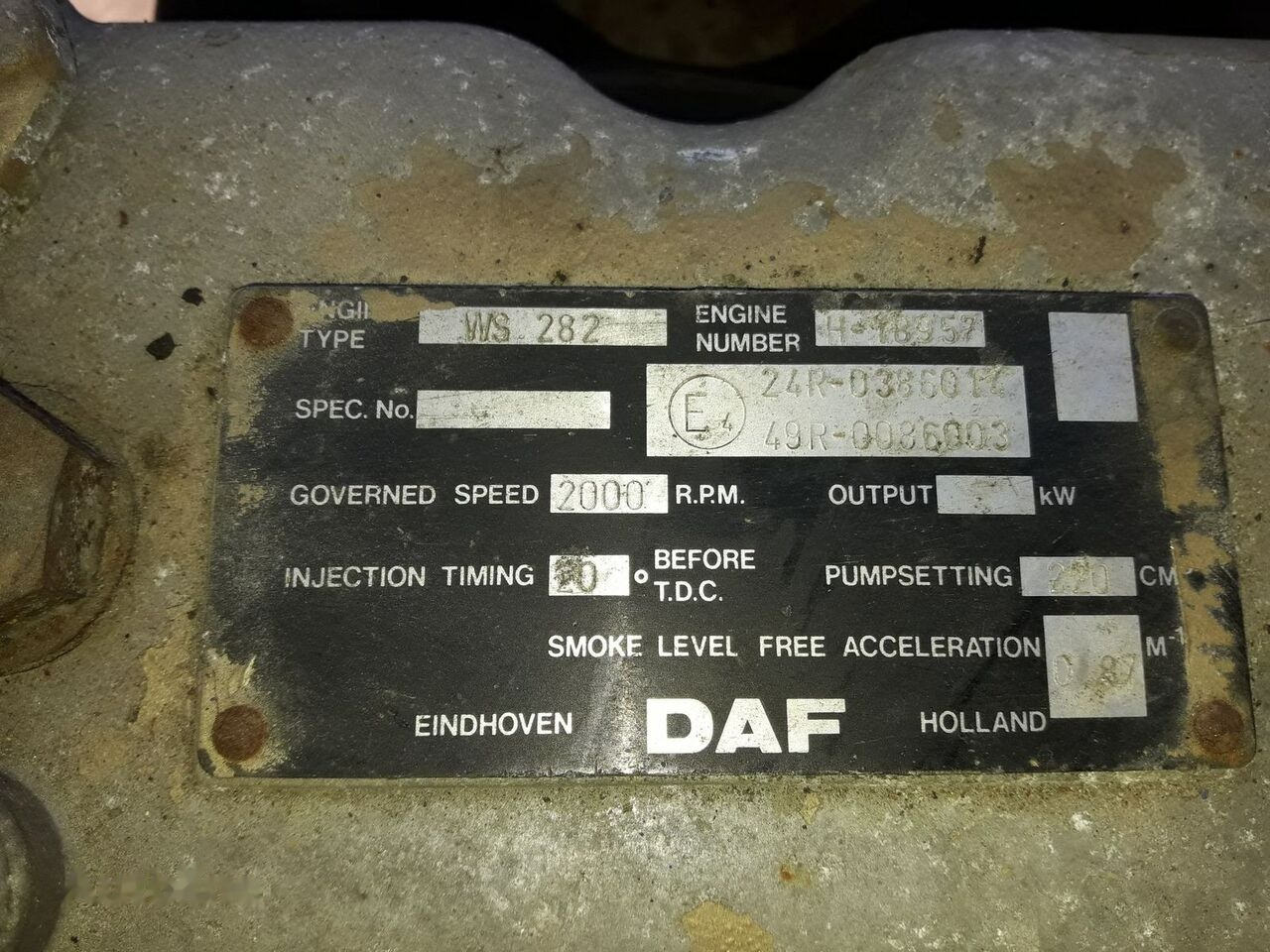 DAF WS282 ATI DAF 95 - Motor za Kamion: slika 4 DAF WS282 ATI DAF 95 - Motor za Kamion: slika 4