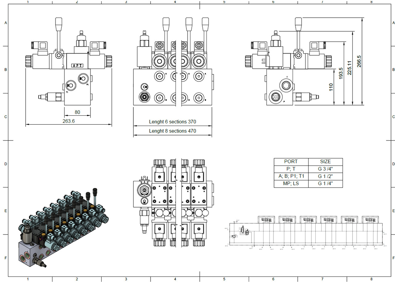Građevinska mašina Proportional Valve Cetop valve 6 functions 16GPM 60 l/min + Scanreco G2B Radio Remote and manual operation: slika 6 Građevinska mašina Proportional Valve Cetop valve 6 functions 16GPM 60 l/min + Scanreco G2B Radio Remote and manual operation: slika 6