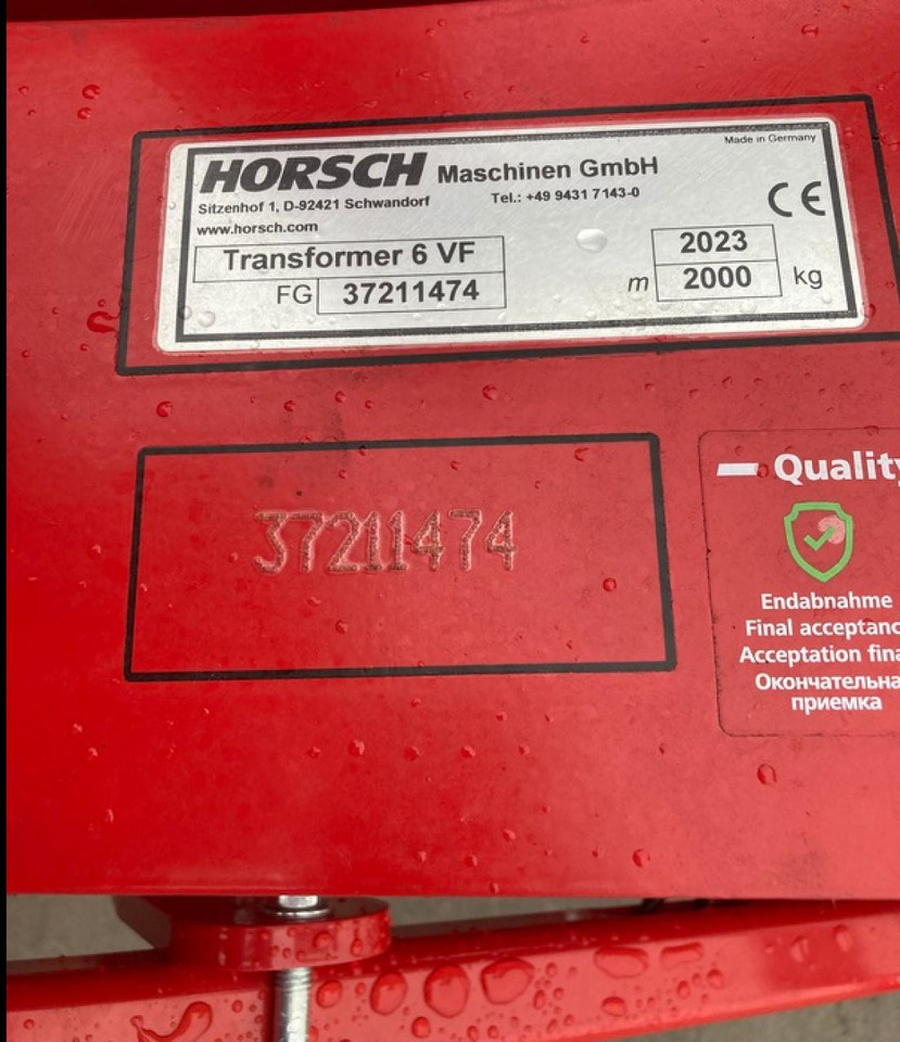 Horsch TRANSFORMER 6 VF - Oprema za obradu zemljišta: slika 4 Horsch TRANSFORMER 6 VF - Oprema za obradu zemljišta: slika 4