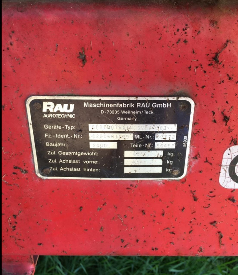 Rau GVPA381 3800L FASS 27M ABVERKAUF - Vučena prskalica: slika 2 Rau GVPA381 3800L FASS 27M ABVERKAUF - Vučena prskalica: slika 2